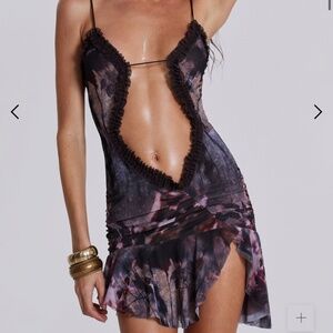 Jaded London Dusk Bloom Mini Fatale Dress